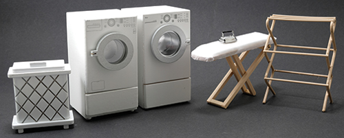 Dollhouse Miniature Laundry Room Set